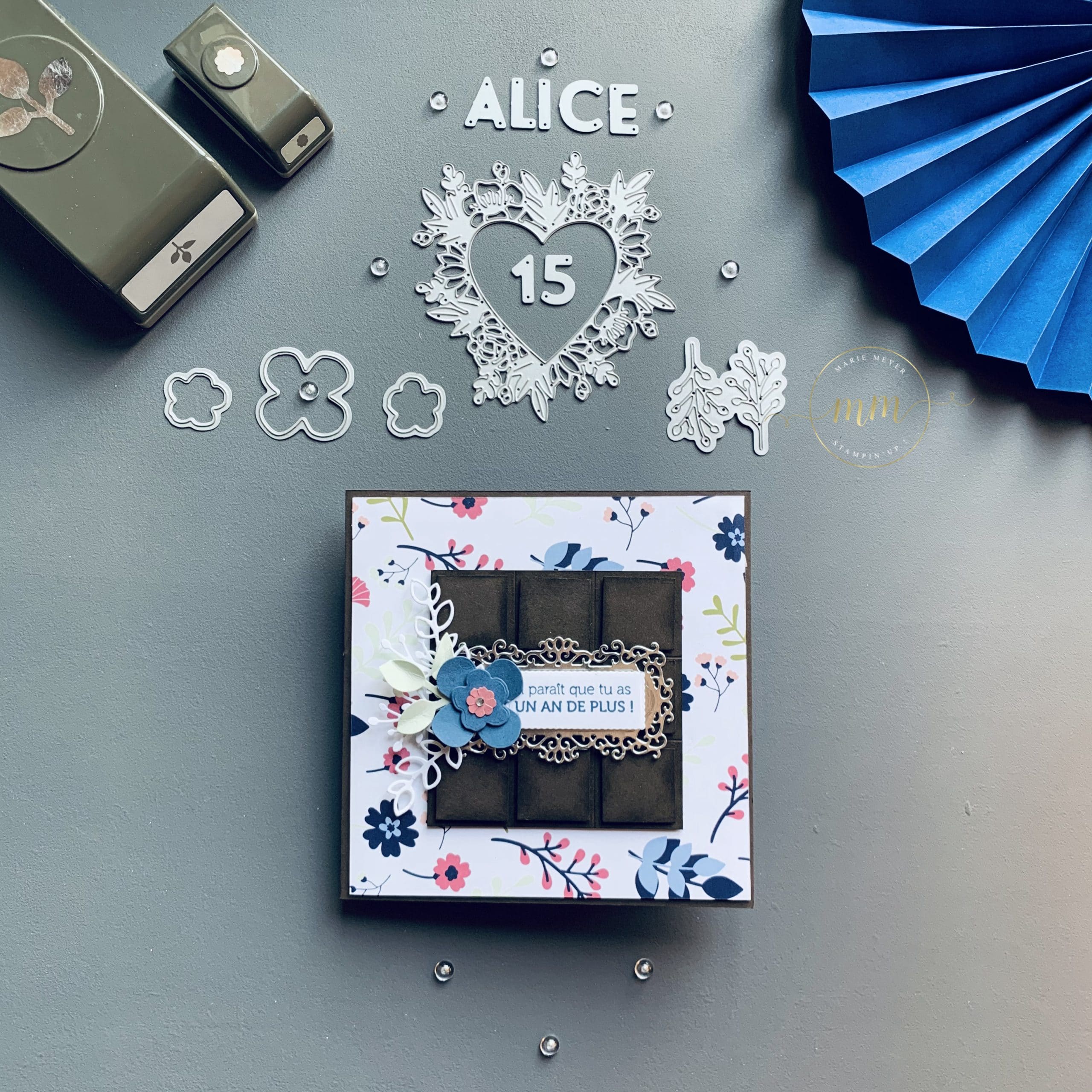– Marie Meyer Démonstratrice Stampin up France   Cartes d'invitations anniversaire Alice 11 ans Kit pour Cartes Jolie  pochette